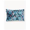 Les Ottomans Copricuscino in velluto di seta con motivo astratto Velvety - Blu