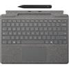 Microsoft Surface Pro Tastiera + Penna sottile, QWERTY, Severská, Touchpad, Microsoft, Surface Pro 11 Surface Pro 10 Surface Pro 9 Surface Pro 8, Platinová
