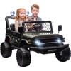 AIYAPLAY Auto Elettrica per Bambini, Fuoristrada 2 Posti 24V, Verde Scuro
