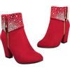 VALICLUD Autunno Strass Stivaletti Tacchi a punta Stivali da sposa per la sposa Tacchi strass per le donne Blush Tacchi per le donne Stivaletti Tacco Pompe Rosso Suola Materiale: Gomma
