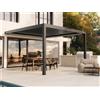 PERGOLUX Pergola Sundream S3 Bioclimatica 4x4m, Motorizzata, Addossata, Antracite