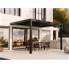 PERGOLUX Pergola Sundream S3 Bioclimatica 3x4m, Motorizzata, Addossata, Nero