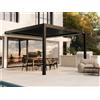 PERGOLUX Pergola Sundream S3 Bioclimatica 4x4m, Motorizzata, Addossata, Nero