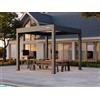 PERGOLUX Pergola 4 Pro Max Bioclimatica 3x3m, Motorizzata, Autoportante, Antracite con tetto bianco