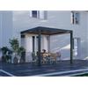 PERGOLUX Pergola 4 Pro Bioclimatica 3x3m, Motorizzata, Addossata, Nero