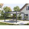 PERGOLUX Pergola 4 Bioclimatica 4x4m, Manuale, Autoportante, Antracite con tetto bianco