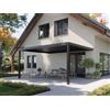 PERGOLUX Pergola 4 Bioclimatica 4x5m, Manuale, Addossata, Nero