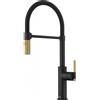Franke NEW Franke: Miscelatore monocomando con doccetta estraibile Maris Stripes Semi-Pro 115.0747.679 finitura nero opaco/oro