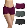 Risalti Culotte Donna Vita Bassa Microfibra 3 pz - Mutande Boxer Donna Elasticizzate, Culotte Microfibra Senza Cuciture ed Etichette, Intimo Traspirante più Morbido del Cotone - Made in Italy