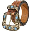 Hattba Cintura Western Turchese Fibbia Cintura Vintage Western Cowboy Cinture Per Gli Uomini Con Grande Fibbia Jeans In Pelle Cinture Vintage Per Gli Uomini