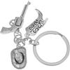CLISPEED Portachiavi Cappello da Cowboy e Stivale Western Design Versatile e Confortevole in Lega Argento per Accessori Uomo e Regalo Appassionati di Cavalli