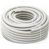 HM Guaina Spiralata Bianca in PVC per Impianti Elettrici, Tubo Corrugato Flessibile Isolante Passacavi, Matassa 30 Metri, Disponibile Ø16/18/20/25 mm