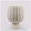EDG Vaso Righe Bombato con Piede Bianco H45 D35 cm