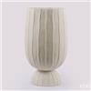 EDG Vaso Righe Bombato con Piede Bianco H60 D35 cm