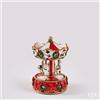 EDG Carillon Giostra Cavalli Natale H17 cm Bianco Rosso
