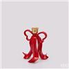 EDG Portacandela Fiocco EDG Rosso e Oro H 20 cm