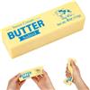 Lyreh 1Pz Spremere Burro Giocattolo Morbido, PU Materiale Bastone di Burro Lenta Risalita Spremere Cibo Fidget Giocattolo per Ufficio Scuola, Giallo Chiaro (Stile Mucca)