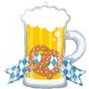 Amscan - Palloncino Super Shape per birra, 66 x 63 cm, boccale da birra con pretzel, palloncino a elio