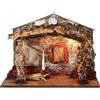 Rossi Rosa Capanna Presepe con Luci 42x19x30 cm - cod. 87466 - Grotta Vuota con Illuminazione Calda - Artigianato Italiano - Made in Italy