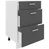 VCM Armadio da cucina Larghezza 50 cm Cassetto Base Mobili Cucina Esilo Bianco/Antracite