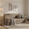Dmora Divano Letto 3 posti Ramon, Divano Contenitore 2 Cuscini Inclusi, Sofà da Soggiorno in Tessuto con Apertura Click-clack, 181x81h88 cm, Beige
