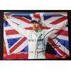 LEWIS HAMILTON autografo Mercedes F1 - foto 18x13 cm photo hand SIGNED flag