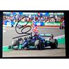 LEWIS HAMILTON autografo Mercedes F1 - foto 18x13 cm photo hand SIGNED flag win