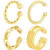 PH PandaHall 4 Stili Orecchini a Clip Regolabili Non Perforanti in Argento Sterling 925 per Donne Regalo per Feste e Matrimoni da Indossare Tutti Giorni