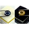 14 KT Blu & Giallo Zaffiro Loose Gemma Paio Ovale Naturale Certificato AD32