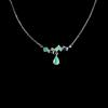 Egemdiamond Collana In Argento Sterling 925 Con Tormalina Tanzanite E Smeraldo Perlato, 17.5