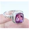Anello Uomo Natural Kunzite Rosa 13,40 Ct Forma Cuscino Argento 925