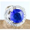 Naturale Blu Tanzanite 13.09 Cuscino CT Gemma Certificato Ultimo Anello Design