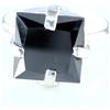 9.05 KT Certificato Quadrato Nero Diamante Solitario Raro Anello Design Senza