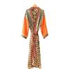 Fatto a mano Kimono In Seta Vintage Da Donna Accappatoio Pigiama Kaftan Copricostume