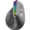 INF Mouse Verticale Ergonomico Bluetooth 3-Mode RGB Ricaricabile Wireless