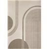 Mazovia Tappeto Moderno, Geometrico - Fano Sera - marrone e crema, 120x170 cm, impermeabile, per terrazza