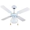 Zephir Ventilatore Soffitto con 4 Pale Ø107cm con Luce Bianco