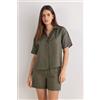 Intimissimi Camicia Manica Corta In Tela Di Lino The Pure Linen Verde