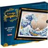 Lansay - COLLECTION SEQUINS - La Grande Onda - Hokusai - Crea Una Scintillante Pittura di Paillettes di Hokusai - Vano portaoggett - attività Creativa per Adulti e Adolescenti dai 14 Anni