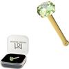 Monster Piercing 9K artiglio giallo oro imposta peridoto tondo cristallo pietra 22 Gauge naso osseo naso Stud Piercing