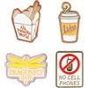 Kokonote Gilmore Girls Set 4 Spille Smaltate | Spillette in Metallo 3 x 3 cm con Chiusura a Farfalla, Spille per Vestiti, Giacche e Zaini, Pins Serie TV