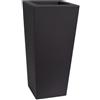 Vaso Quadrato Alto da Interno Esterno Kiam 35X35 H75 in Resina - Euro3plast, NERO PERLA