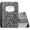 MoKo Cover per iPad mini 7a(A17 Pro)/6a 8,3 2024/2021, Quaderno Nero | iPad Cover in TPU e Pelle PU Semi-Trasparente Sostegno Supporto Sottile con Morbido TPU Cover con Auto Svegliati/Sonno
