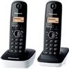 Panasonic KX-TG1612 Telefono 2 telefoni fissi cordless DECT, bianco / nero [versione importata]