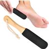 Vierone Pietra pomice professionale per piedi con manico in legno, esfoliante per pedicure, rimuove la pelle morta e calli screpolati, pelle morta, pelle morta, pelle dura (nero)