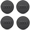 Audi Coprimozzo Originale, Nero Lucido/Opaco, Set da 4, 85H071006A | Alluminio, Diametro Interno 55mm, Diametro Esterno 61.5mm, Per Cerchi in Lega
