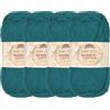 BambooMN JubileeYarn Baby Soft Bamboo Cotton Yarn - 50 g/matassa - Frozen Tidepool - 4 matasse