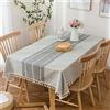 EHOMERY Tovaglia E Tovaglioli Lino Tovaglie Natalizie Cotone Stile Strisce Semplice Elegante Rettangolari Belle Grigio Decorazione per Protezione del Tavolo da Cucina 120X180Cm
