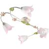 Onli Plafoniera 4 luci in Metallo Bianco e Oro Decorata con Foglie Verdi e Fiori Rosa, metallo;vetro