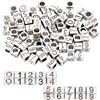 SUNNYCLUE 1 scatola Da 100 pezzi 10 stili Perline Numerate Perline Cubiche In Metlega Argentato Quadrato Da 7x7mm 0 9 numeri Ciondoli Sfusi In Metlega Distanziatori con Foro Grande per Braccialetti Cr